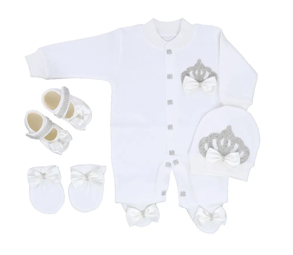 Dollbling Boy Baby Set Clothing Personalized Outfit Custom Baby Clothes Spring Angle Wing Lace Embroidery 4Pcs Layette