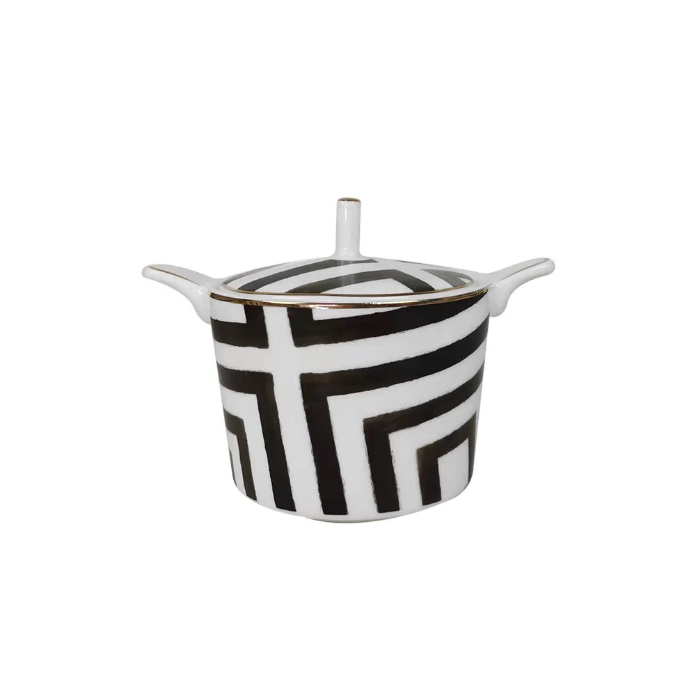 Black White Checkerboard Ceramic Dinner Plate Bone China Coffee Cup and Saucer Western Food Dishes Home Elegant Tableware Mug