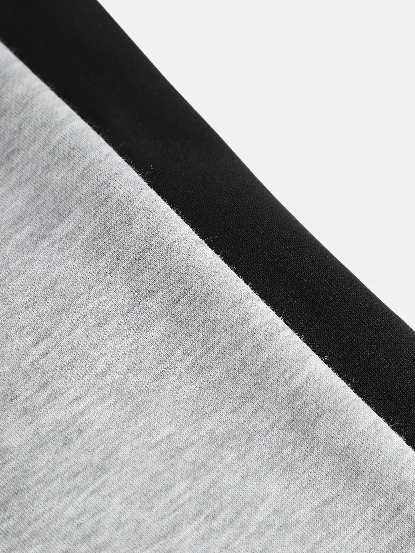 【2-piece set】 Fashionable and versatile girls' black and grey combination knitted fabric loose casual wide-leg pants