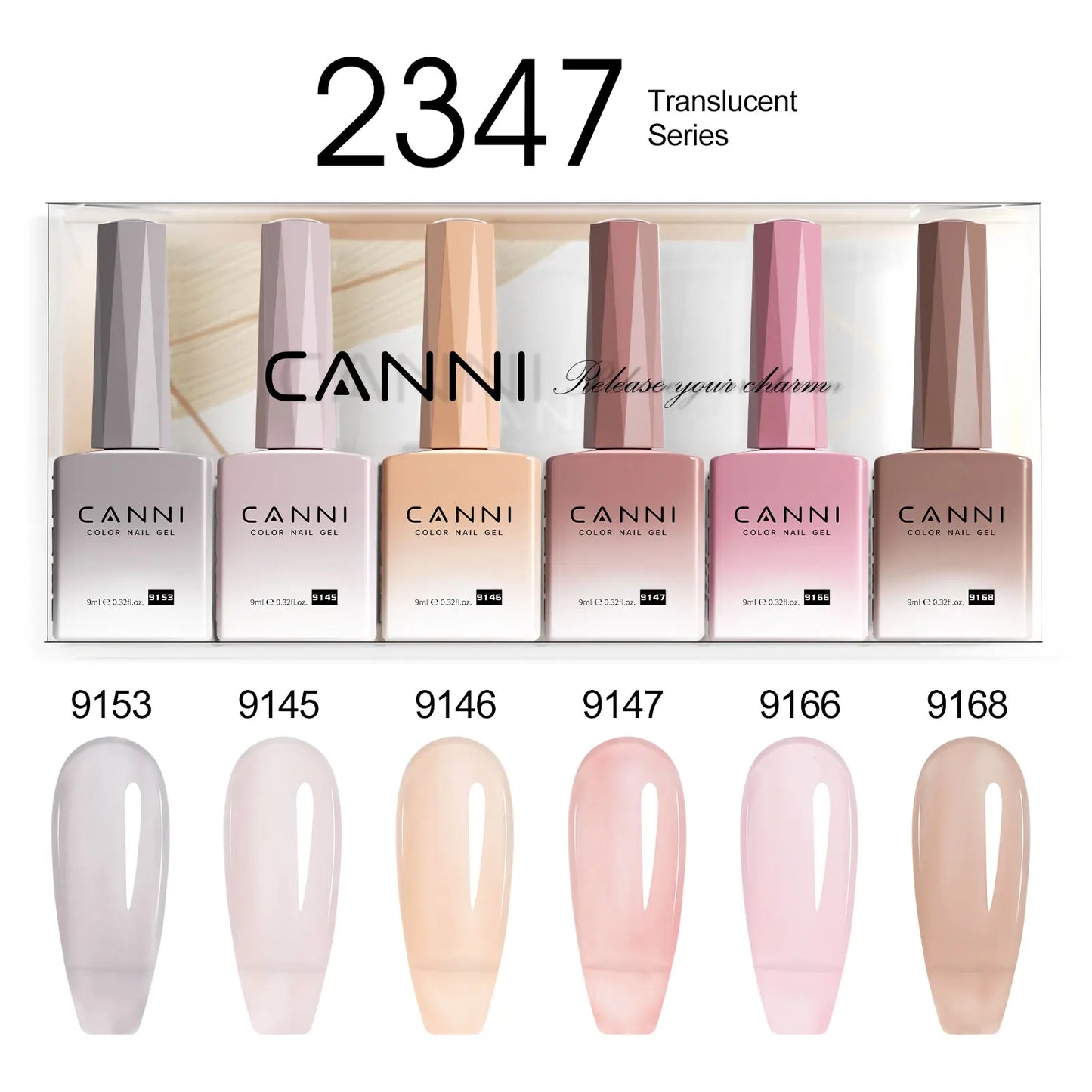 6pcs/kit CANNI HEMA TPO FREE Nail Gel Polish Set Gorgeous Color Semi Permanent Soak off UV LED Gel Nail Varnish Christmas Gift