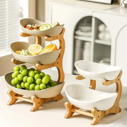 2/3 Layer Fruit Plate Home Snack Dish Creative Candy Dish Modern Dried Fruit Basket Living Room Plastic Cake Stand Snack Plates