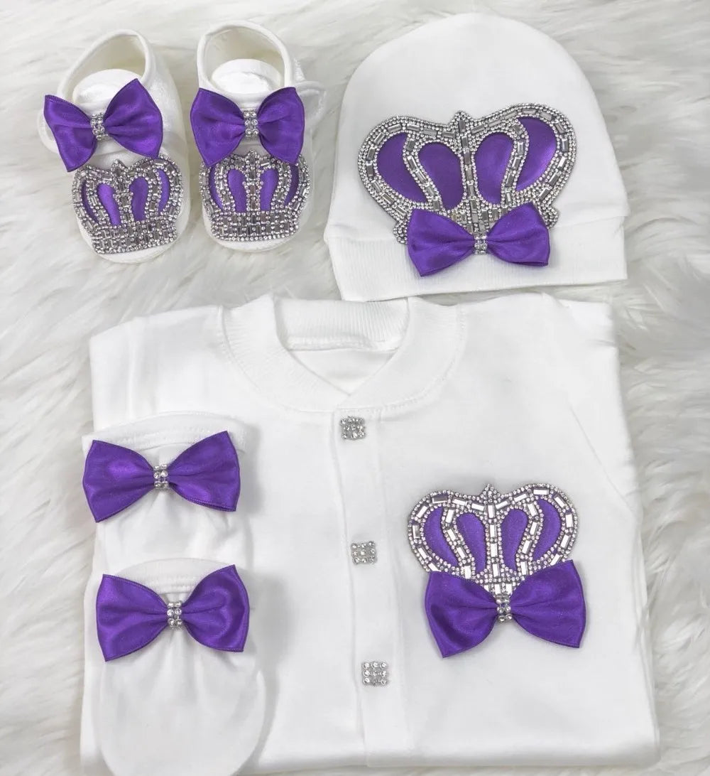 Dollbling Boy Baby Set Clothing Personalized Outfit Custom Baby Clothes Spring Angle Wing Lace Embroidery 4Pcs Layette