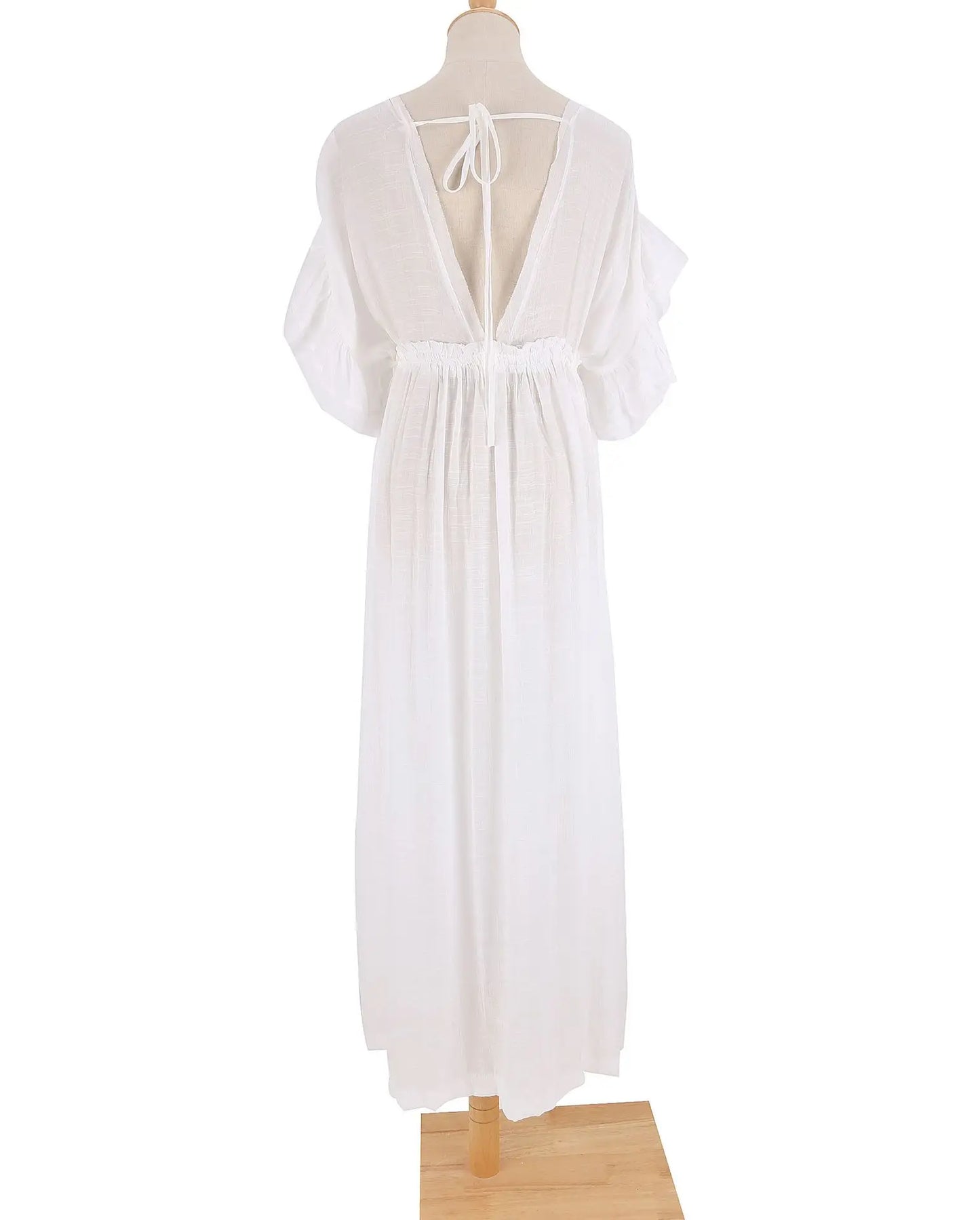 Womens Plus Size Swimsuit Cover Up Deep V Neck Bathing Suit Swimwear Bikini Coverup Long Split Kaftan Kimono Dress