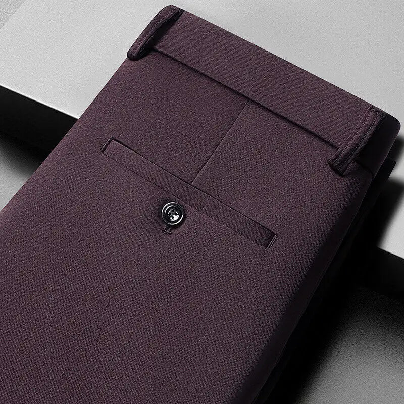 10 color casual pants, men's business casual suit pants, loose straight summer thin stretch suit pants