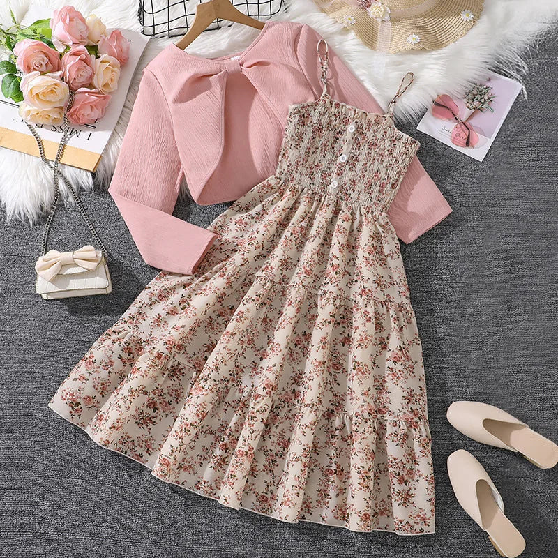 Girls Dress Summer 4-12 Years Flowers Sleeveless Fashion Elegant Little Princess Dress Birthday Dance Party Gifts Kids Clothes