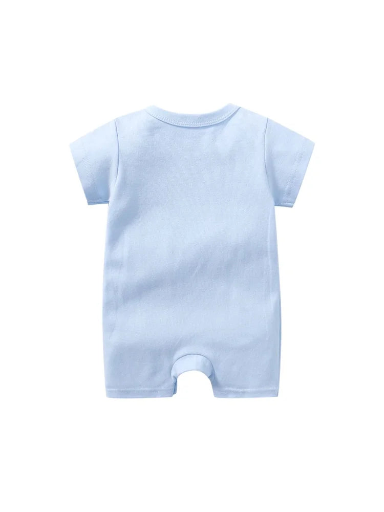 Cute Bear Romper Newborns Clothes 2025 Summer Hot Sale New Toddler Boys Jumpsuit %100 Cotton Soft Bib scarf 2Pcs Set Baby Romper