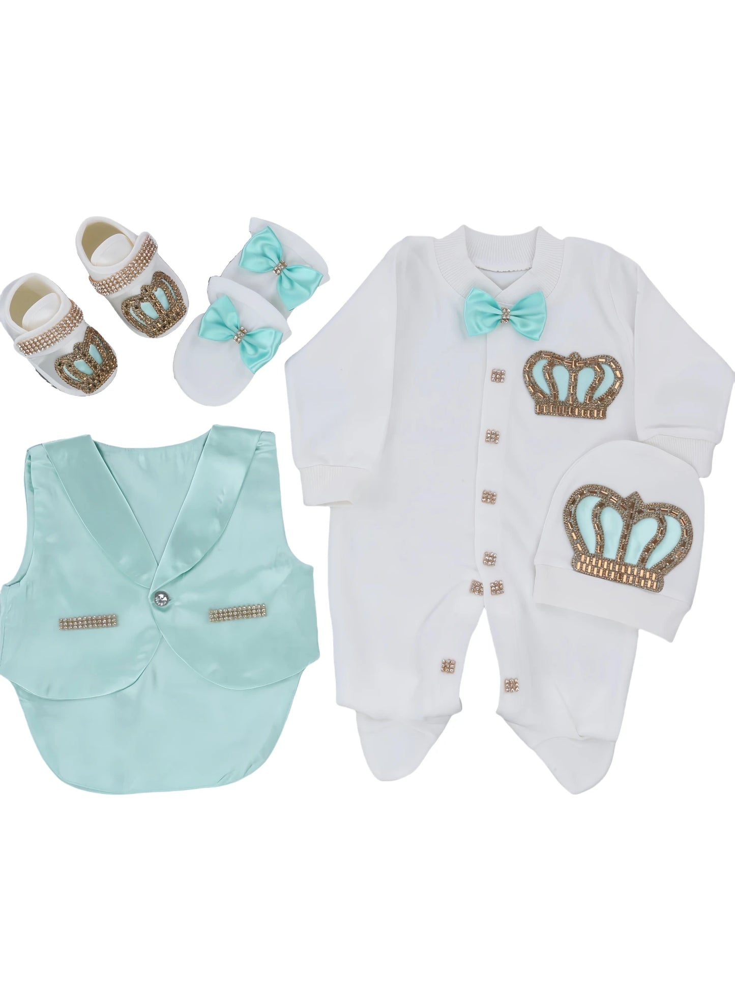 Baby Boy Formal Wedding Suit Toddler 0-1y Outfit Kids Vest Blazer Gentleman Clothes Long Sleeve Layette Outfit