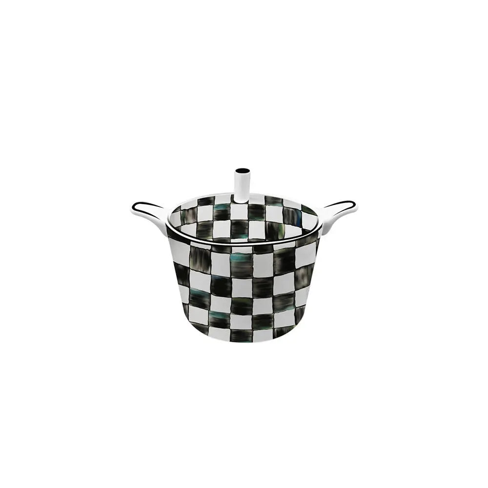 Black White Checkerboard Ceramic Dinner Plate Bone China Coffee Cup and Saucer Western Food Dishes Home Elegant Tableware Mug