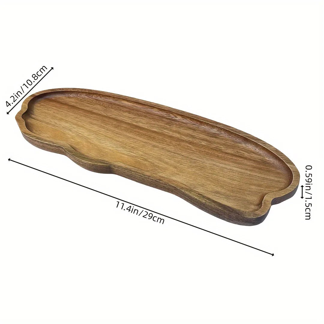 Japanese solid wood fruit plate factory wholesale wooden tray multi-size high-value fruit tray snack plate