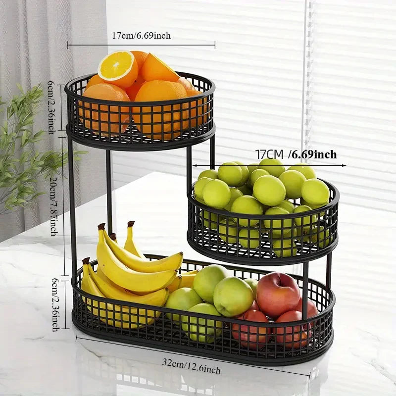 Multi-layer Fruit Tray Fruit Basket Vegetable Shelf Stackable and Removable Kitchen Storage Rack Snack Tray for Tea Table