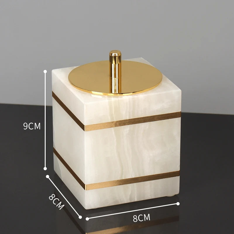 White Onyx Natural Marble Bathroom Accessories Set Gold Luxury Soap Dispenser Soap Dish Tray Toothbrush Holder Bathroom Set