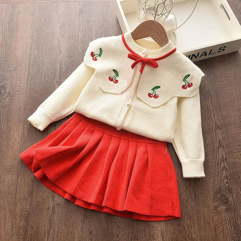 Menoea Children Autumn Leopard Clothes Kids Winter Sweater Dress Woollen Long Sleeve Cat Design Girls Clothing Knit Bow Dresses