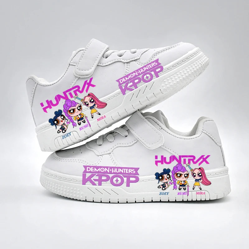 Kids KPOP Casual Shoes Children's New Fashion Valentine's Day Printed Sport Shoes Girls Anti-slip Outdoor Breathable Sneakers