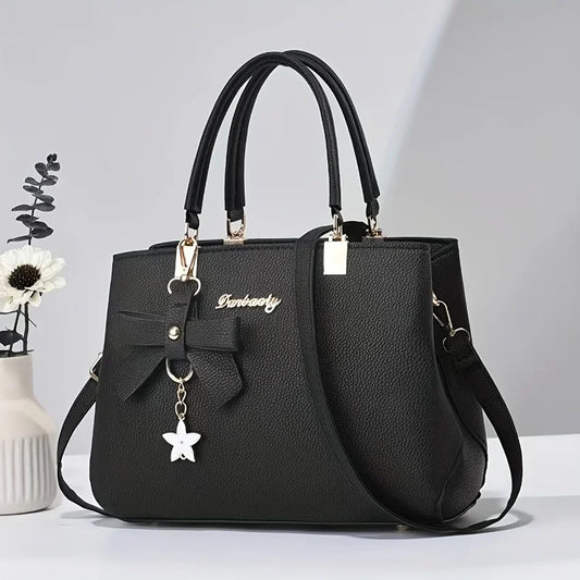 Elegant Shoulder Bag with Bowknot Decoration, Multiple Compartments, Fashion Handbag, Suitable for Work, Party, and Daily Use