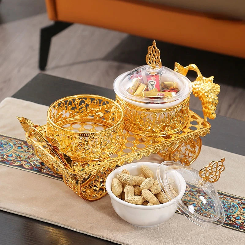 GP18 King car fruit metal plate, 6 in 1, portable, stylish, iron, dried fruit, aperitif, fruit, aperitif plate and tray