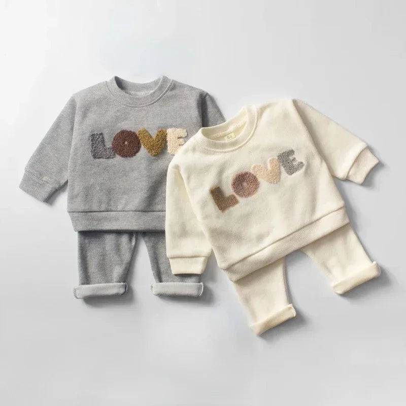 DGUKYM Spring Autumn New Babies Clothes Outfits Born Baby Boy Outfits Little Girls Boys Pullovers Tops+Pants 2PCS Baby Stuff