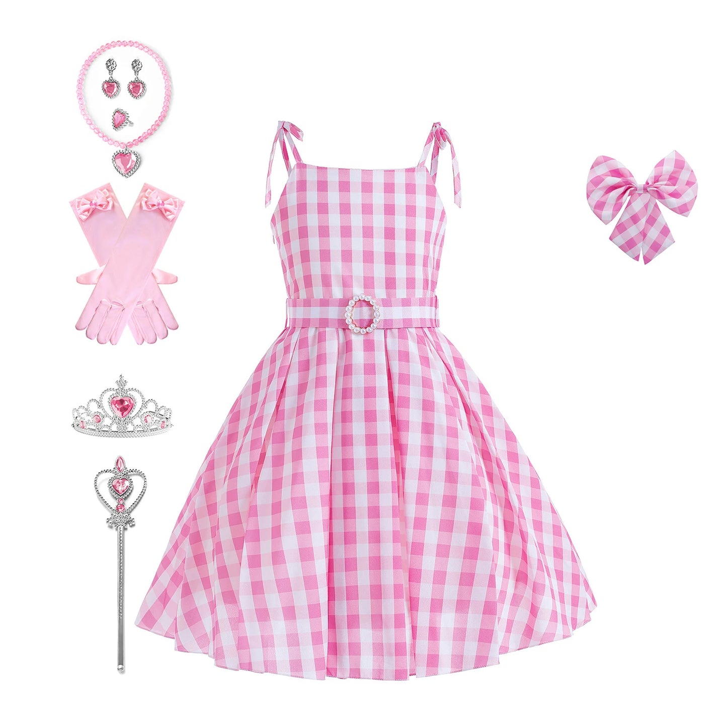New Movie Girls Costume for Kids Girls Cosplay Birthday Party Princess Dress Pink Halloween Carnival For Girls Clothes