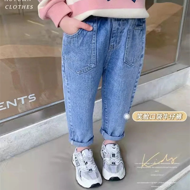 Kids Clothes Baby Girls Pants Sweatpants Children's Clothing Denim jeans Autumn Streetwear Spring Casual Kids Pants