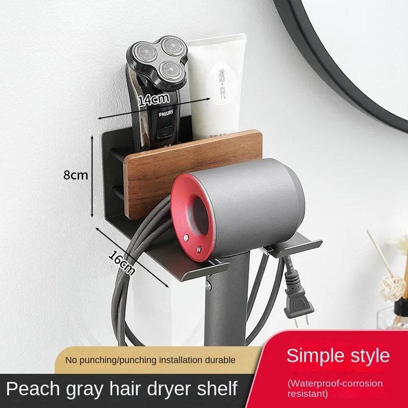 Walnut towel rack no punch bathroom shelf toilet wall mounted washroom storage organizer bath towel holder bathroom accessories