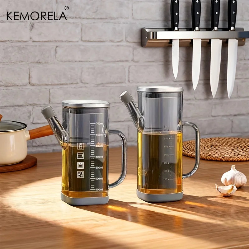Kitchen Oil Dispenser Bottle, 700ml Olive Oil Pourer for Cooking Salad Dressing BBQ, Leak-Proof Precision Pourer With Scale