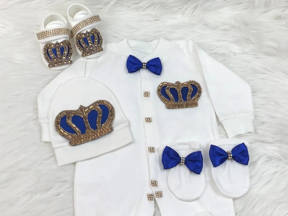 Dollbling Boy Baby Set Clothing Personalized Outfit Custom Baby Clothes Spring Angle Wing Lace Embroidery 4Pcs Layette