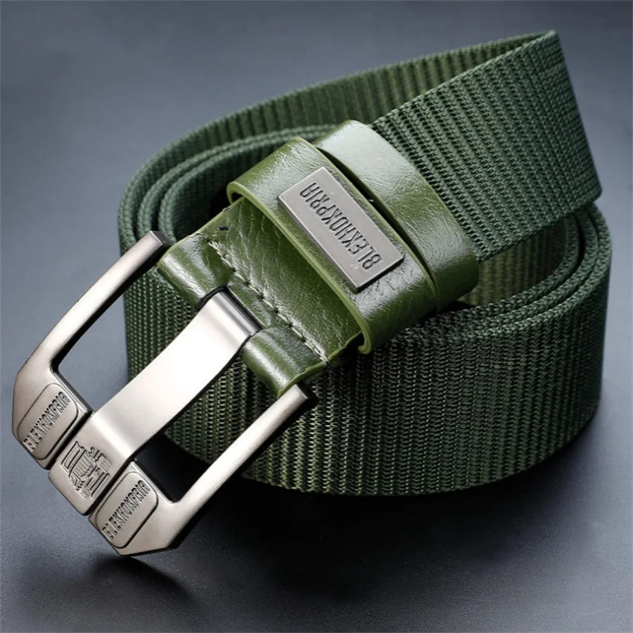Men Pin Buckle Belt Canvas Belt Men'Fashion Nylon Belt, Jeans Belt, Military Training Thickened Denim BeltTrend,Outdoor Casual