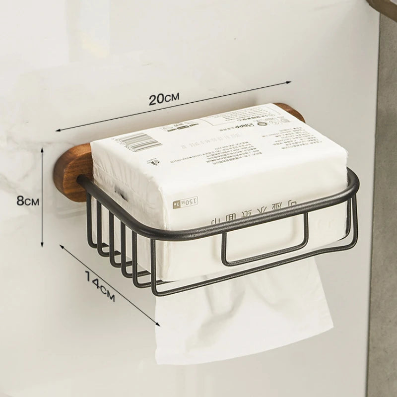 Walnut towel rack no punch bathroom shelf toilet wall mounted washroom storage organizer bath towel holder bathroom accessories