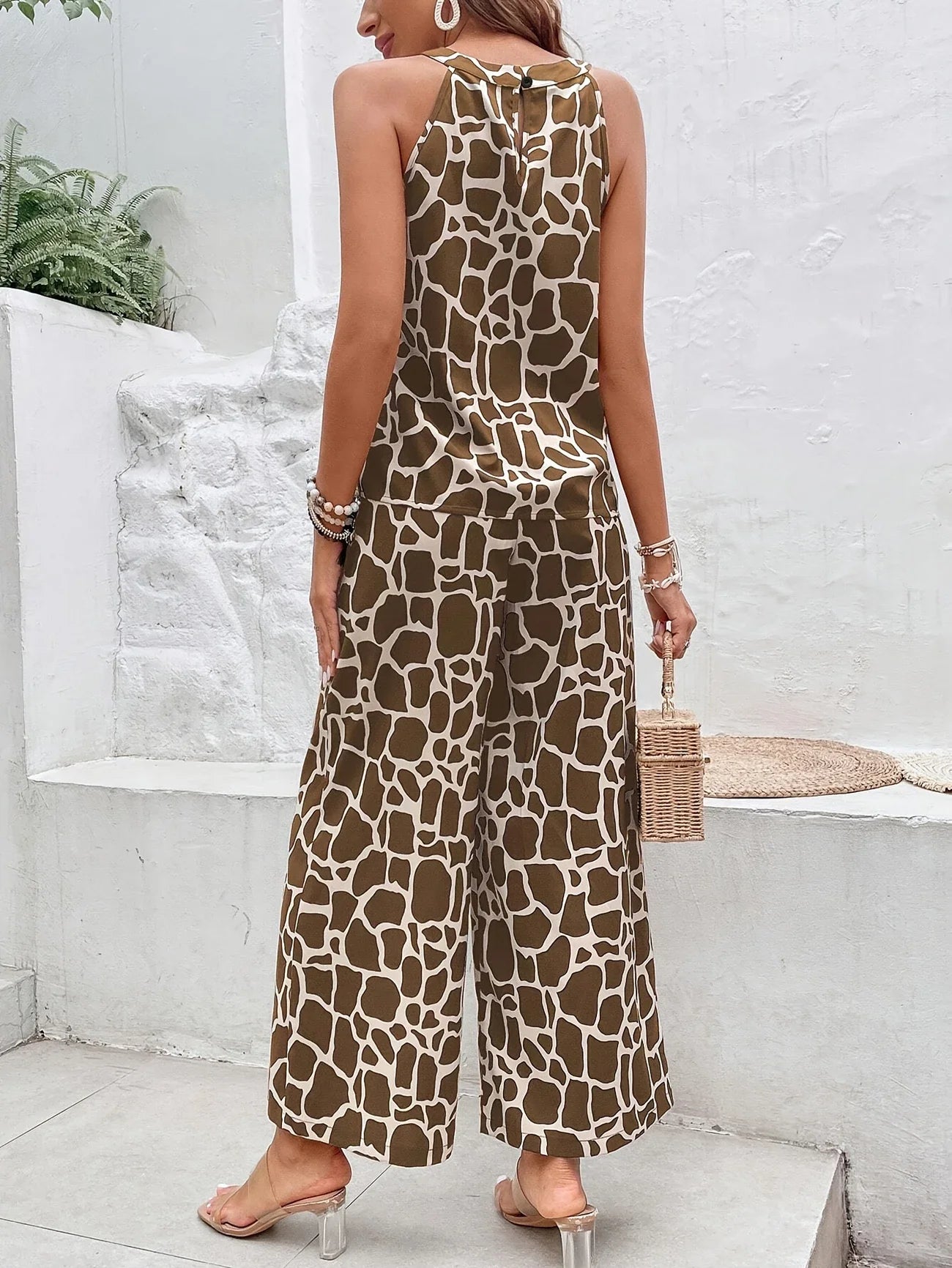 Plus Size 1XL-5XL Fashion Women's Printed Elegant Two-piece Set Vest &Pants Ladies Casual ComfortableTwo-pieces Sets
