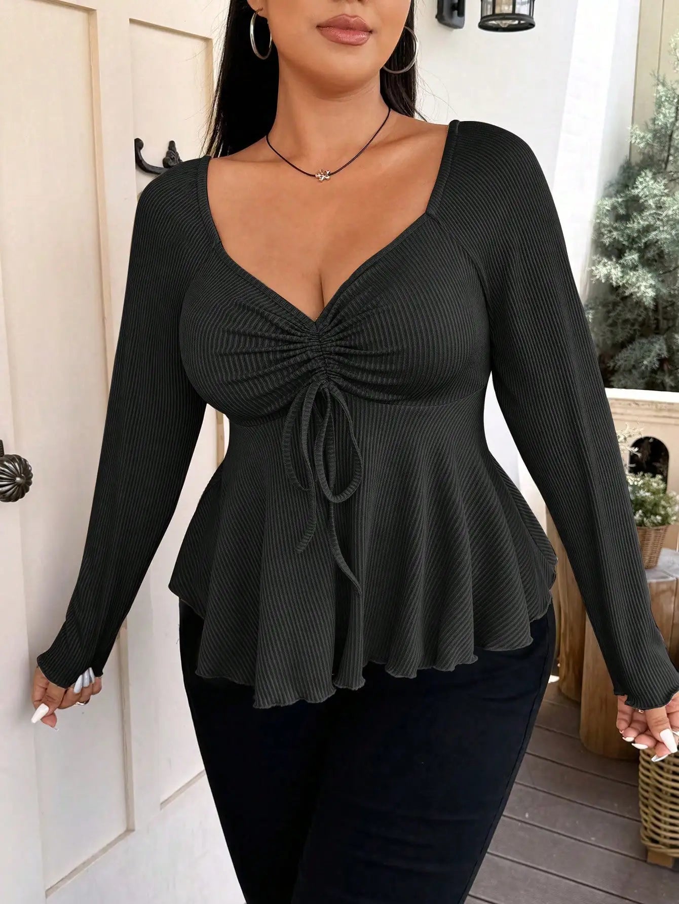 Elegant special new fashion solid color women's autumn and winter warm plus size T-shirt