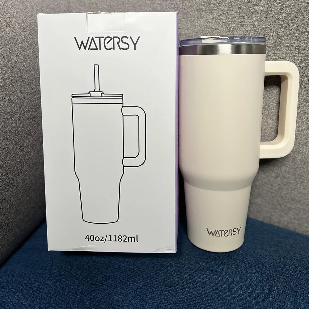 30/40oz Stainless Steel Insulated Tumbler with Handle