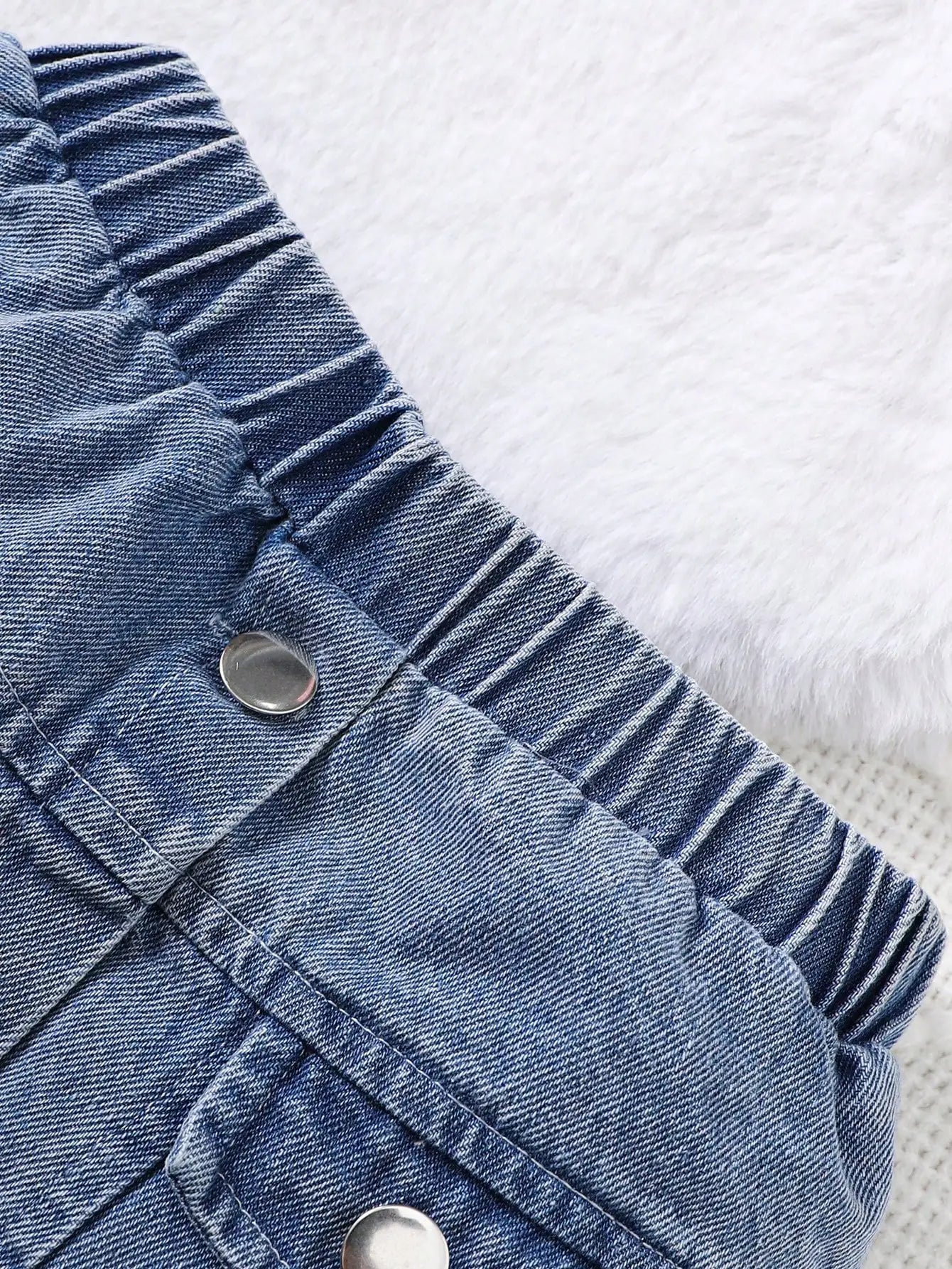 Baby Girl Autumn Trendy Three Piece Denim Jacket Black High Collar Knitted Top Denim Skirt Street Party Set