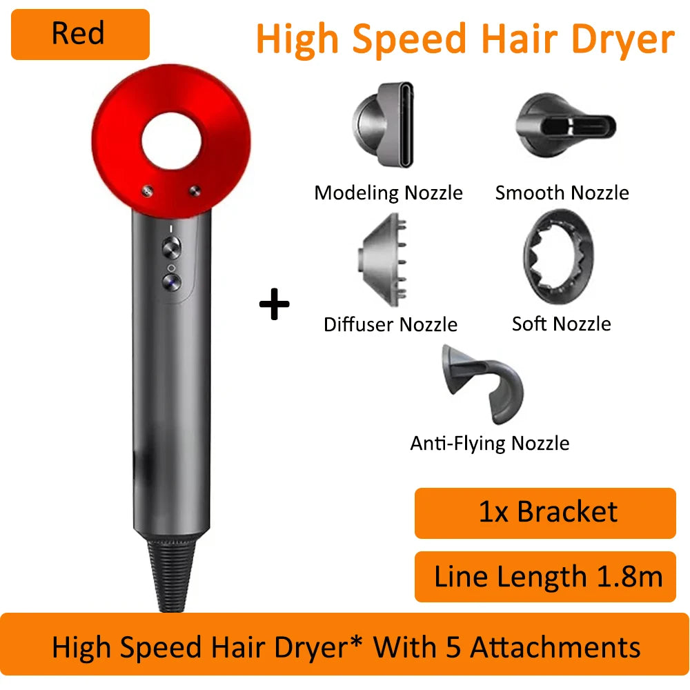Super Leafless Hair Dryer 5 in 1 Hair Dryer 220V Professional Haircare 1600W Powerful Air Blower Negative Ionic Salon Style Tool