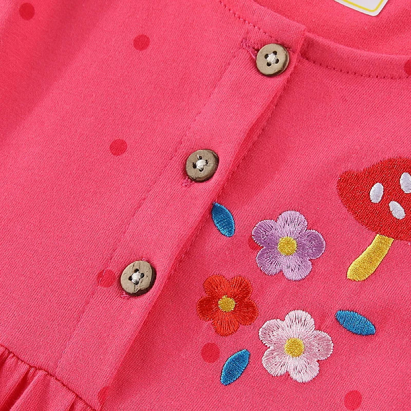 Jumping Meters 2-7T Long Sleeve Princess Girls Dresses Animals Embroidery New Autumn Spring Children Costume Hot Selling Dress