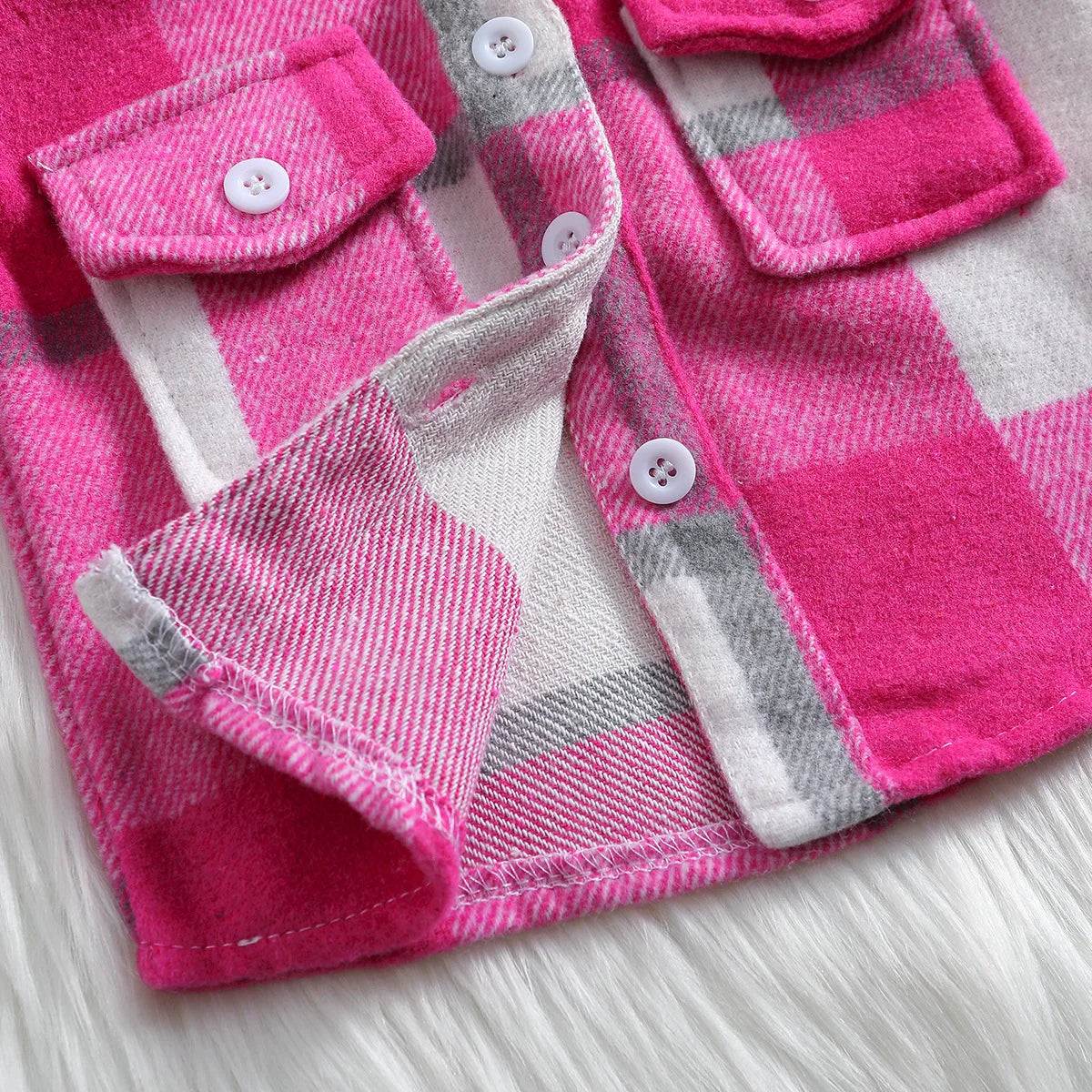 New Kid Baby Girl Boy Plaid Shirt Jacket Tops Lapel Long Sleeve Button Up Coat Spring Autumn Children Clothing