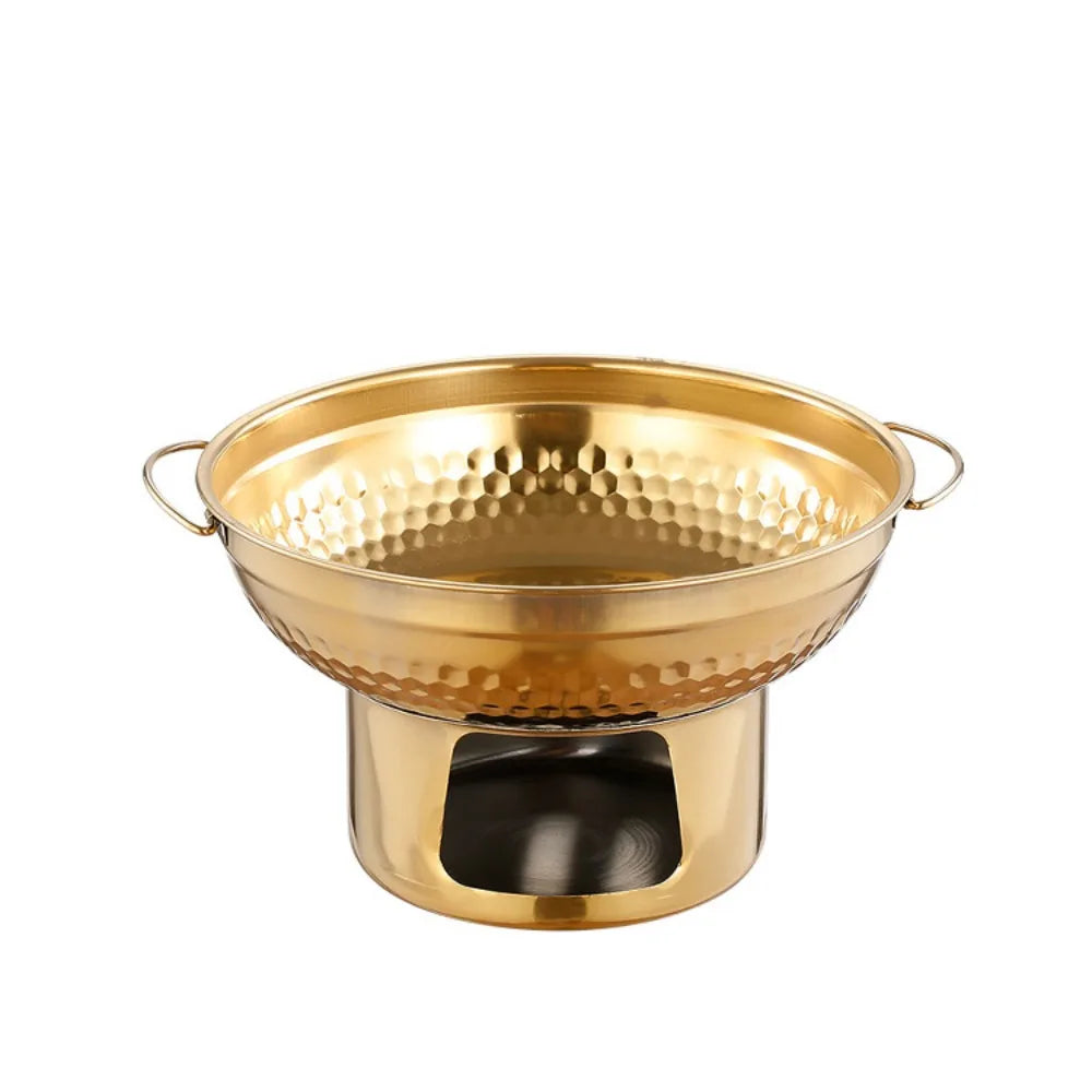 Modern 20/22cm Stainless Steel Hot Pot Fast Heating Thickened Double Ears Hot Pot Round Large Capacity Thai Hot Pot Outdoor