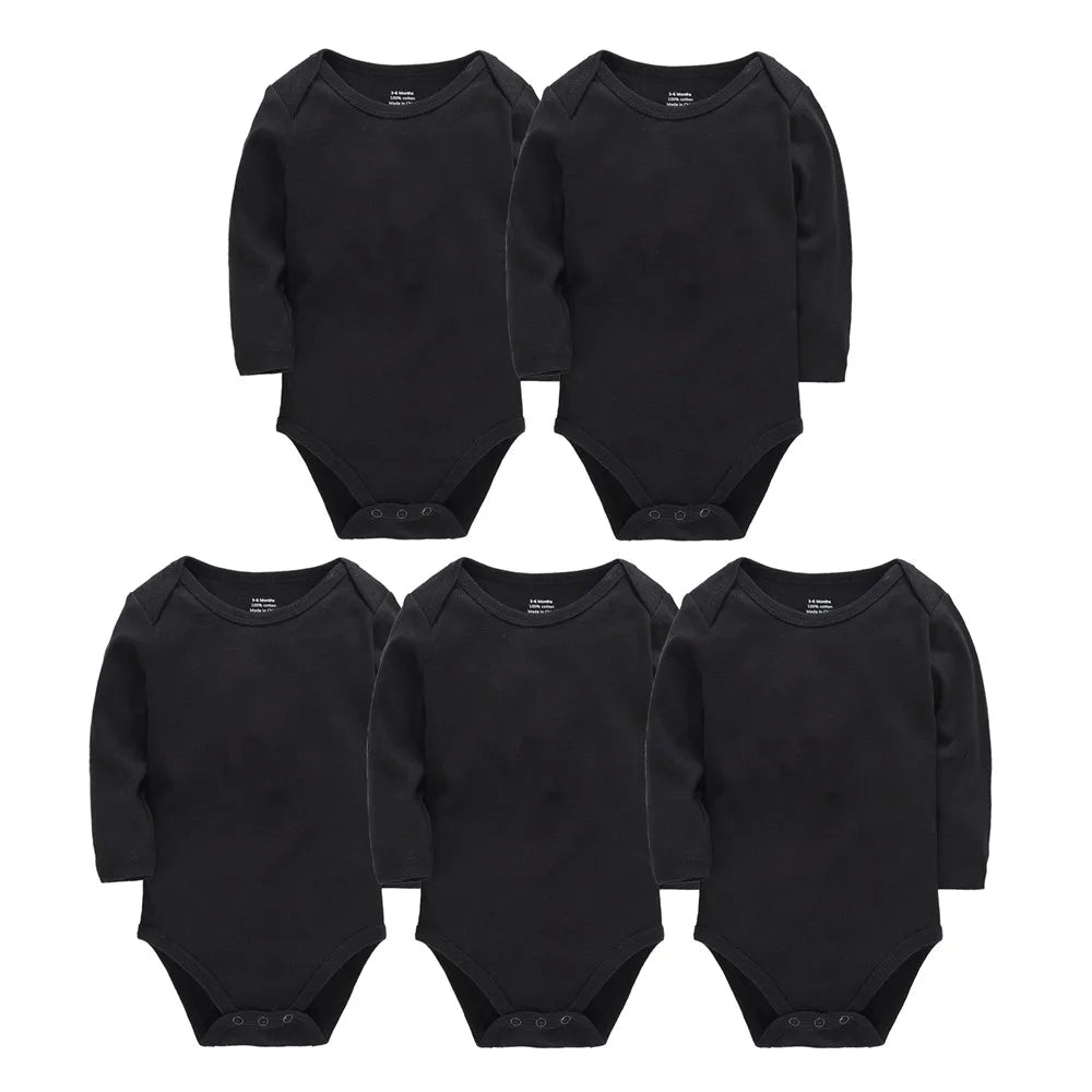 Solid White Baby Clothes Long Sleeve Cotton Baby Girls Boys Bodysuit Newborn body bebe 0-24 months Infant Jumpsuit
