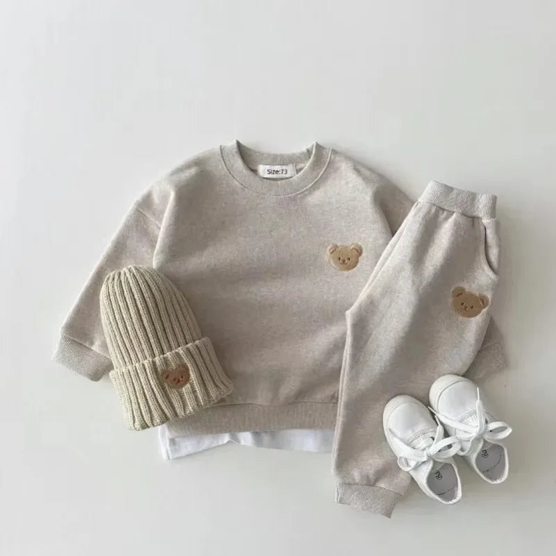 DGUKYM New Kids Sports Bear Suits Fashion Toddler Baby Boys Girl Fall Clothes Sets Clothing Set Sweatshirt Pants 2pcs Outfits