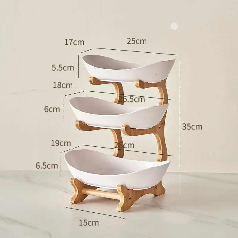 2/3 Layer Fruit Plate Home Snack Dish Creative Candy Dish Modern Dried Fruit Basket Living Room Plastic Cake Stand Snack Plates