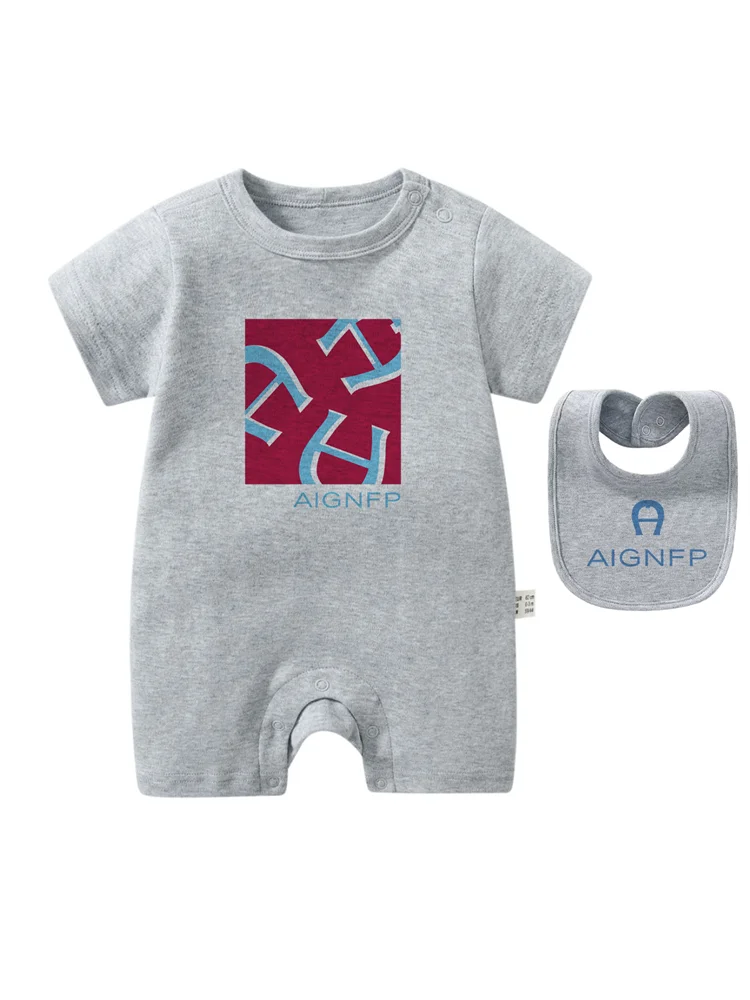 Newborns Clothes Rompers 2025 Hot sales Bib scarf Baby Jumpsuit 2Pcs Set Fashion Toddler Romper %100 Cotton Infant Boy Bodysuits