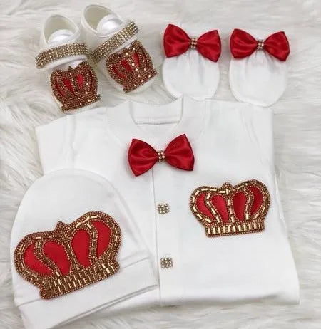 Dollbling Boy Baby Set Clothing Personalized Outfit Custom Baby Clothes Spring Angle Wing Lace Embroidery 4Pcs Layette