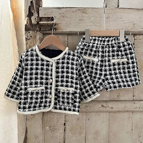 2024 New Autumn Newborn Baby Girls Clothing Set Long Sleeved Solid Color Knitted Pullover+Pants Toddler Baby Girl Clothes Suit