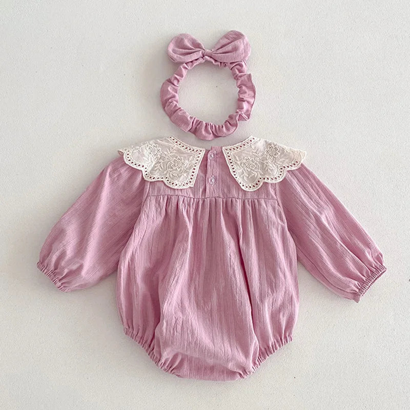 2025 New Autumn 1-5Yrs Girl Party Dress Baby Girl Romper Long Sleeved Cotton Splicing Kids Princess Dresses Sister Clothes