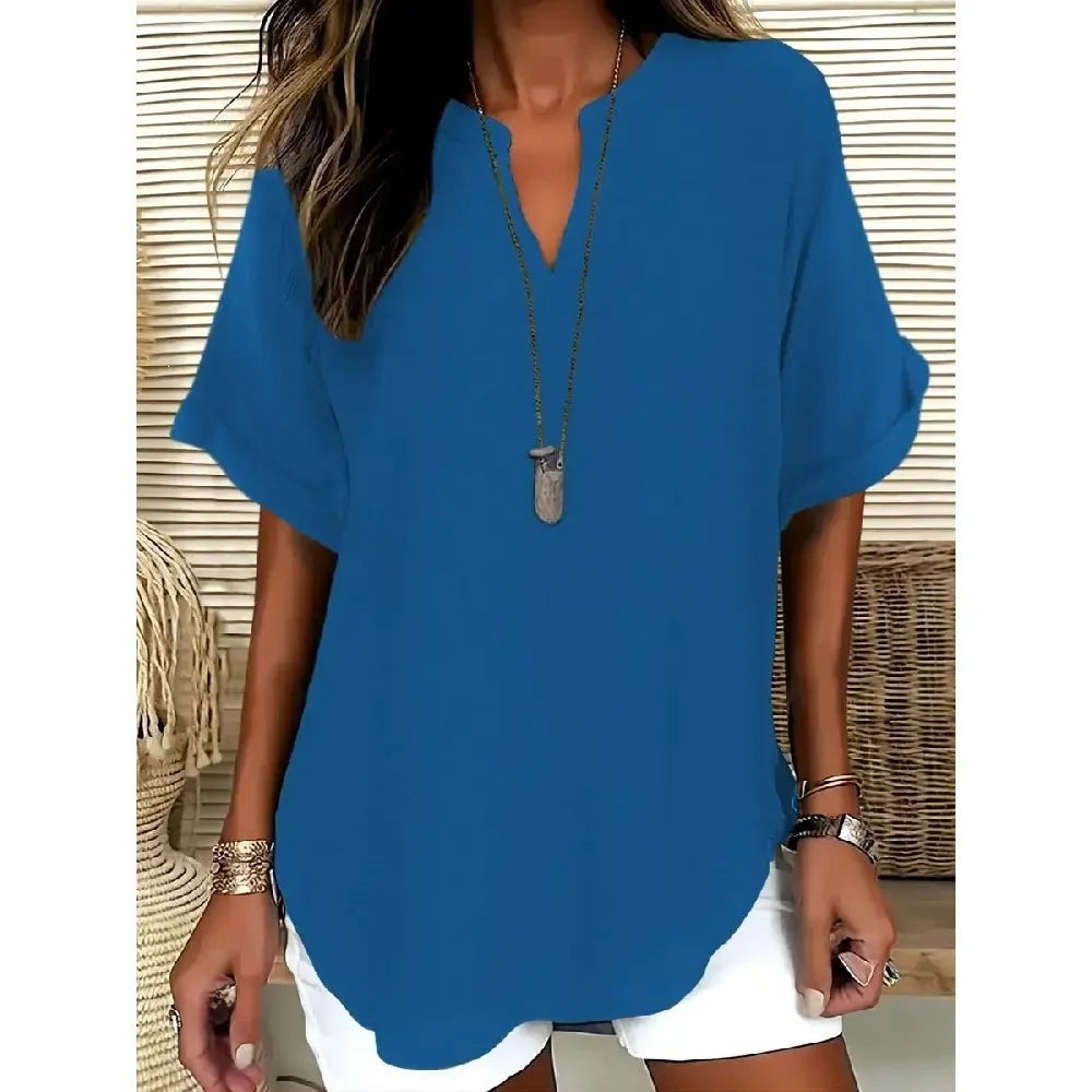 Women's Casual Color Short Sleeve Shirt Spring 2026 Princes Sleeve Other Material 100% Deformation Resistant Fashion