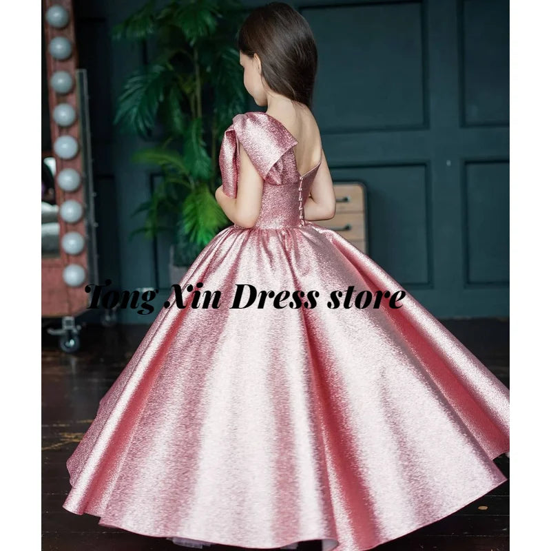 Wedding Knee Length Girls Pageant Dresses Flower Girl Dresses Jewel Lace Applique Short Sleeve For Party First Communion Gown