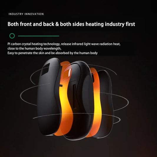 Portable Hand Warmer 6000mAh Large Capacity Electric Fast Heating Double Sided Warmth Battery Digital Display Winter Warmer