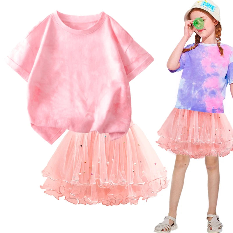 K-Pop Hunters Zoey Mira Rumi Kids T Shirt Summer Girl Outfit T-shirt +Tutu Skirt Princess Clothes Suit Party Clothing Set