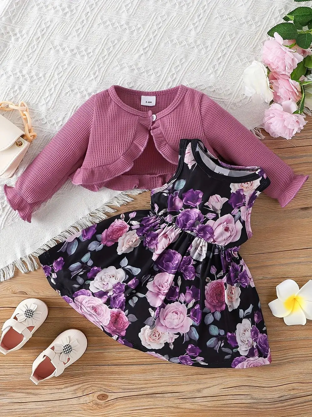 Prowow Fall Winter Baby Girl Denim Outfit Set Turn-down Collar Jeans Jacket+Deer Printed Dress Newborn Baby Birth Clothing