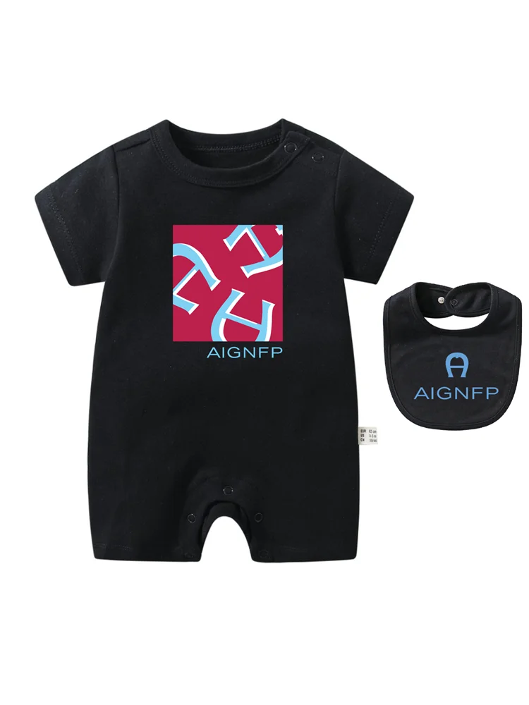 Newborns Clothes Rompers 2025 Hot sales Bib scarf Baby Jumpsuit 2Pcs Set Fashion Toddler Romper %100 Cotton Infant Boy Bodysuits