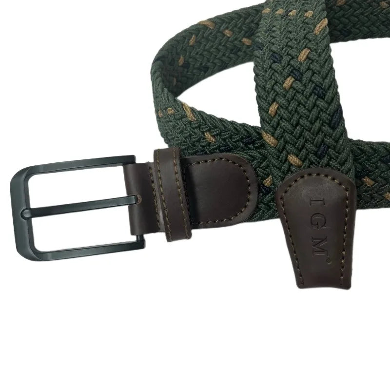 Stretch Belts for Men Casual Woven Tactical Strap Elastic Belt for Pants Jeans 3.5cm