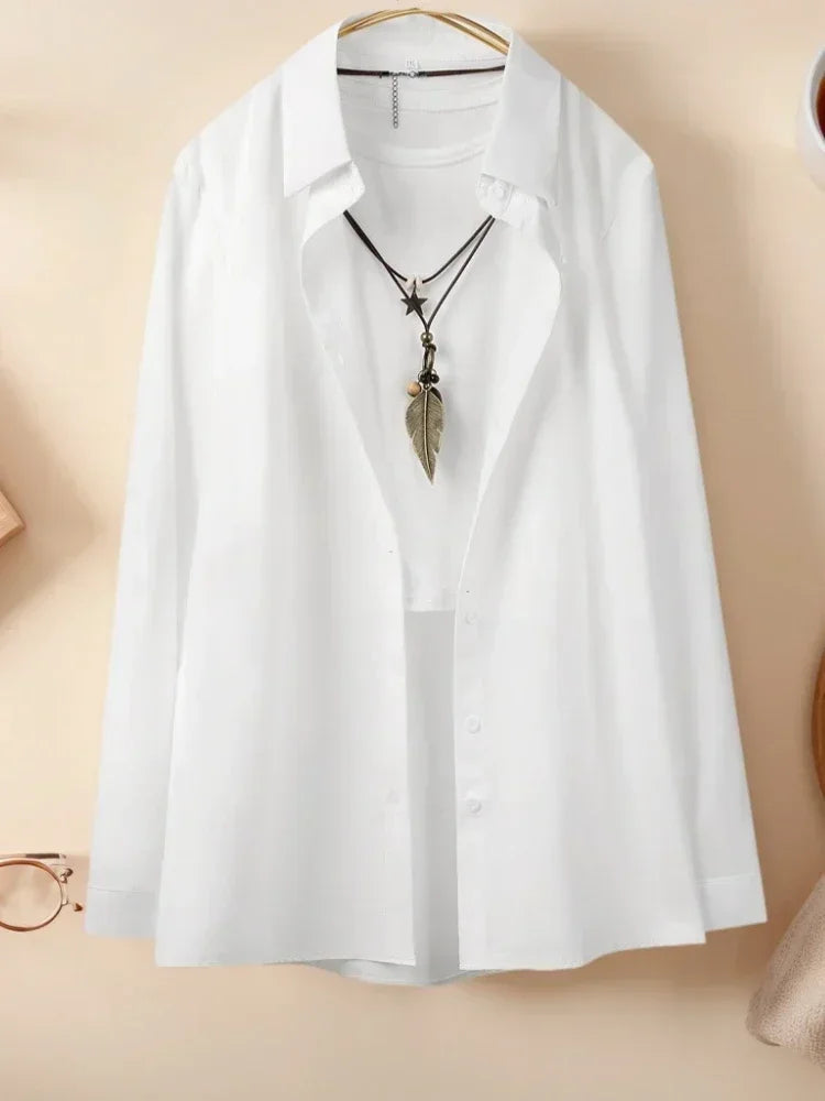 Plus Size Shirts 2025 Summer New Women's Casual Loose Fashion Top Elegant Blouses Single-breasted Lapel